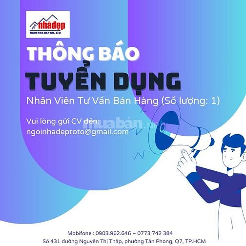 Cần tuyển Nhân Viên Tư Vấn Bán Hàng – ĐI LÀM NGAY