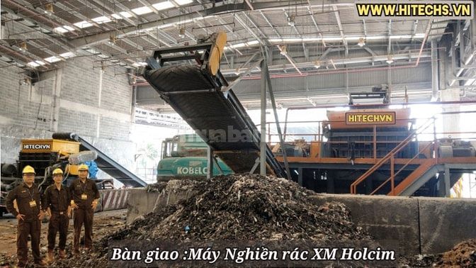 Máy nghiền rác, máy nghiền phế liệu, shredder machine, Hitechvn