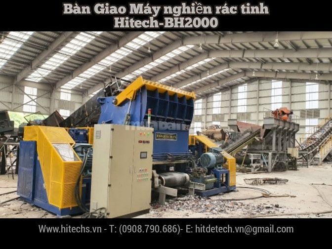 Máy nghiền rác, máy nghiền phế liệu, shredder machine, Hitechvn