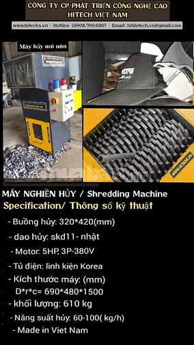 Máy nghiền rác, máy nghiền phế liệu, shredder machine, Hitechvn