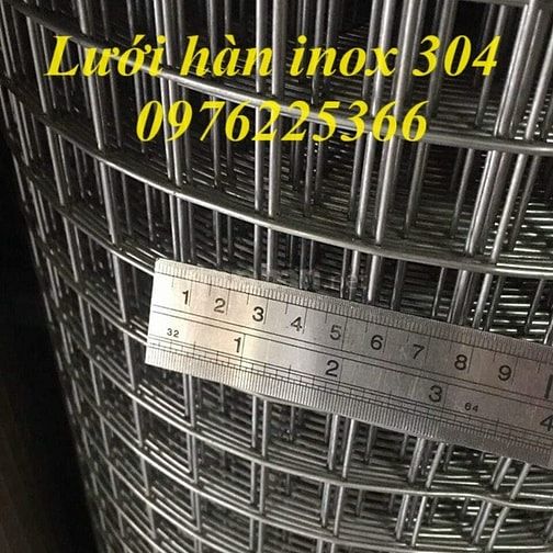 Lưới hàn inox 304 ô 25x25 sợi 2ly 