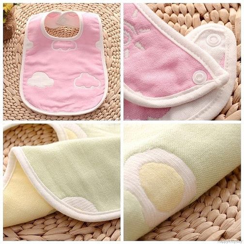 1 Khăn sữa xô nhăn 4 lớp 100% cotton siêu mềm, khăn sữa rửa mặt cho bé