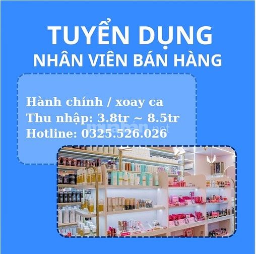 Việc làm bán hàng part time/ full time tại đại lý mỹ phẩm quận Thủ Đức