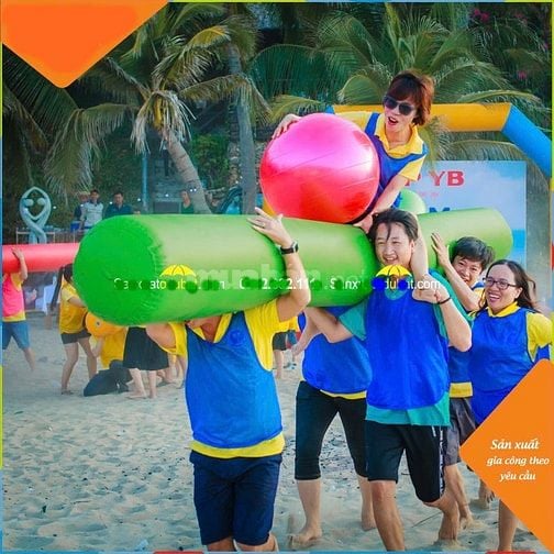 cho thuê ống phao hơi , trụ hơi chơi team building 