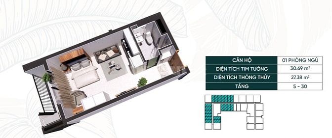 SIÊU PHẨM DUY NHẤT TẠI New Lavida, 691 triệu VND, 30 m2, 1PN + 1 WC/PT