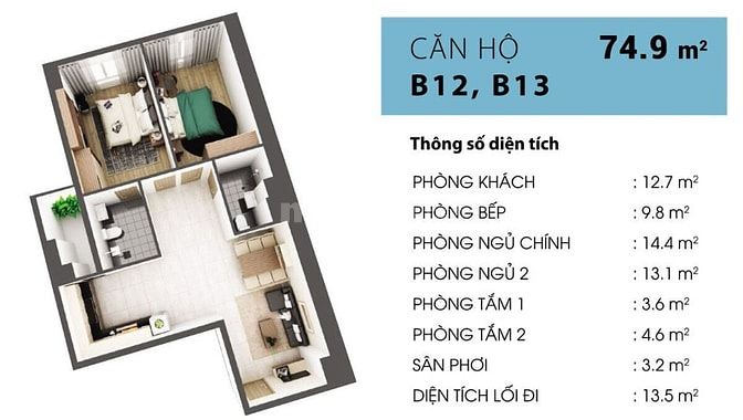 Bán căn hộ cao cấp biển 72 m2, 2pn, giá 3,8 tỷ TP vũng tàu