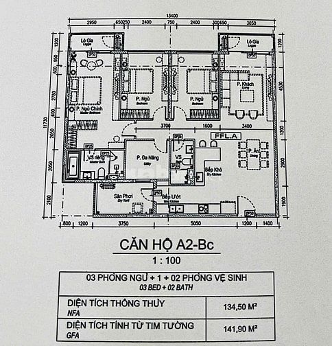 bán căn hộ 142m2  khu Diamond - Celadon city - 3PN , 2WC và 1 kho 