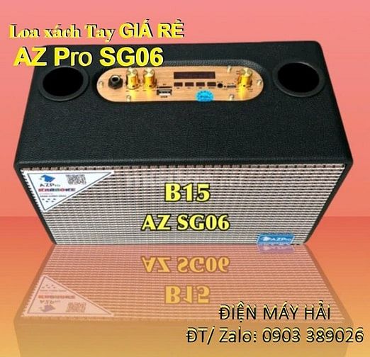 Loa xách tay giá rẻ AZPro SG06 kèm 2 tay mic không dây