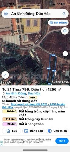 Bán đất cạnh trường An Ninh Đông,Đức Hòa Long An