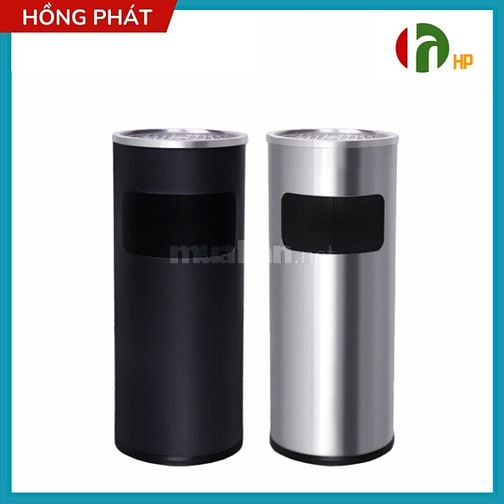 Thùng rác inox có gạt tàn  - 12L