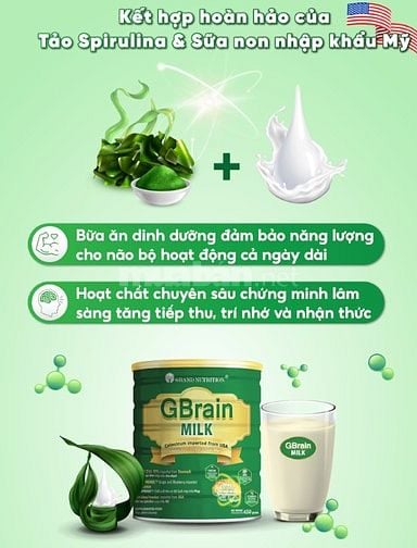 GBrain MILK sữa tảo trí não thông minh