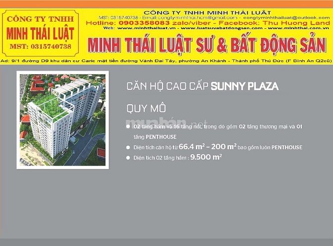 SUNNY PLAZA - BÁN CĂN HỘ 2PN FULL NỘI THẤT. LH facebook Thu Huong Land