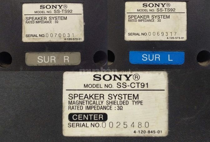 Bộ 3 loa tách dàn SONY (Mã: SS-TS 92 + SS-CT91)