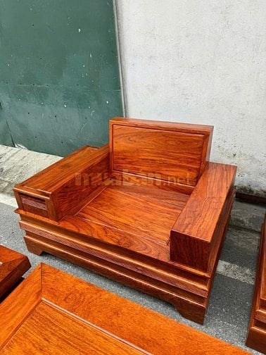 Bộ ghế sofa quây pháo cánh tiên đối gỗ hương đá