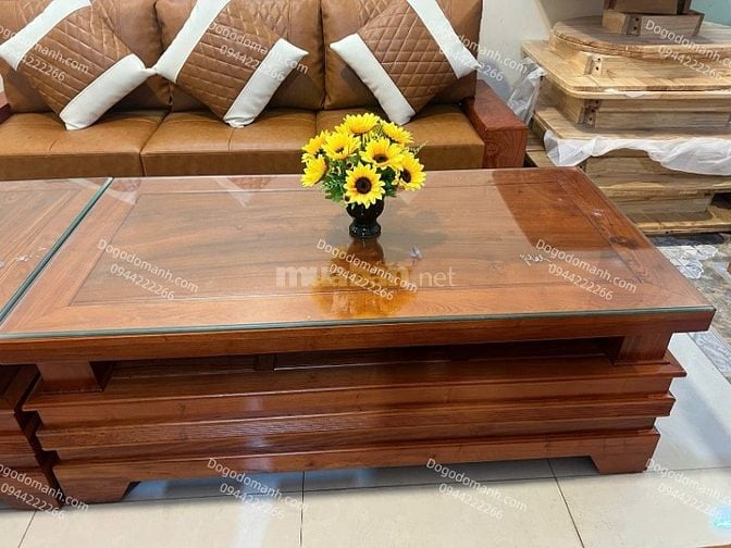 Bộ ghế sofa quây pháo cánh tiên đối gỗ hương đá