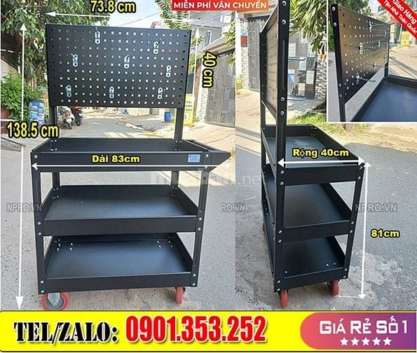 Xe để dụng cụ 2 ngăn, 3 ngăn có bánh xe