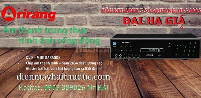 Đầu karaoke 5 số Arirang AR-3600S đã trở lại Việt Nam