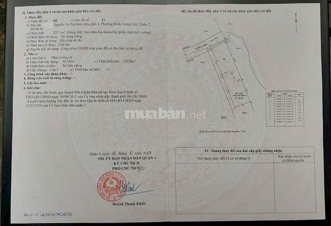 Bán đất đường Nguyễn Tư Nghiêm Binh Trưng Tây Tp Thủ Đức giá 9,6 tỷ