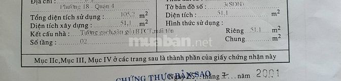 Nhà HXH Nguyễn Thần Hiến Q4, Dt trên sổ 51m2, trệt, lầu, Giá rẻ 4ty6