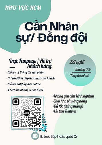 MÌNH ĐANG CẦN NHÂN SỰ TRỰC PAGE VÀ HỖ TRỢ WORKSHOP 