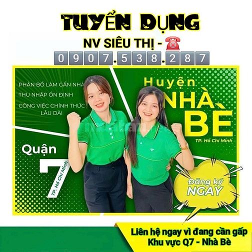 Cần Tuyển Nhân viên Bán Hàng Nam/Nữ Làm Giờ Hành chính 