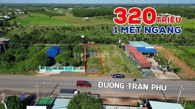 Chính chủ Bán đất mặt tiền rẻ nhất đường Trần Phú thành phố Tây Ninh