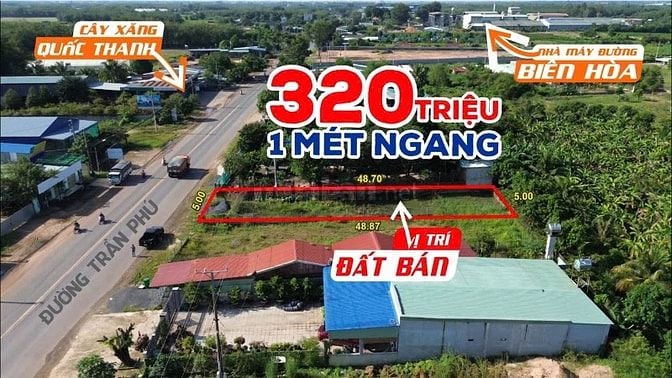 Chính chủ Bán đất mặt tiền rẻ nhất đường Trần Phú thành phố Tây Ninh