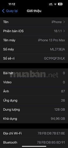 Cần bán Ip 13 promax dính icloud