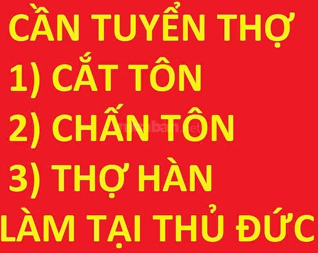 CÔNG TY MINH TRÍ tuyển thợ cắt tôn, chấn tôn, thợ hàn