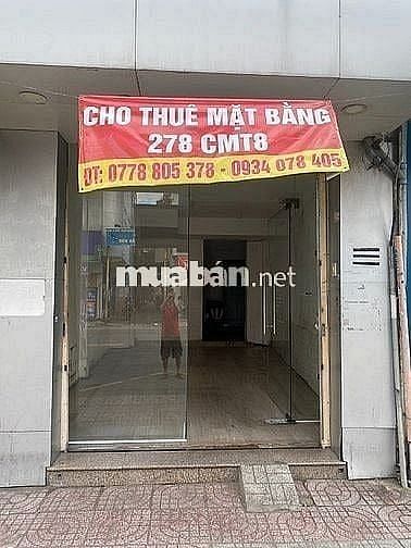 Cho thuê mặt bằng kinh doanh mặt tiền Cách Mạng Tháng 8, quận 3, 4mx8m