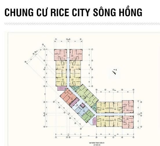 Bán căn hộ 57m2 chung cư Rice City Sông Hồng, Long Biên,chỉ 2.85 tỷ.