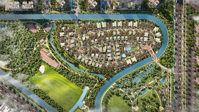 Biệt thự Châu Âu Park Village 500m2 kênh đào view công viên, compound