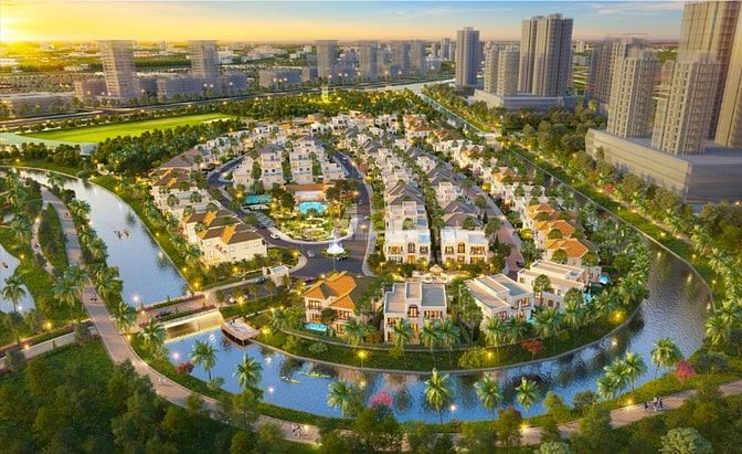 Biệt thự Châu Âu Park Village 500m2 kênh đào view công viên, compound