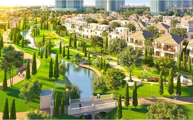 Biệt thự Châu Âu Park Village 500m2 kênh đào view công viên, compound