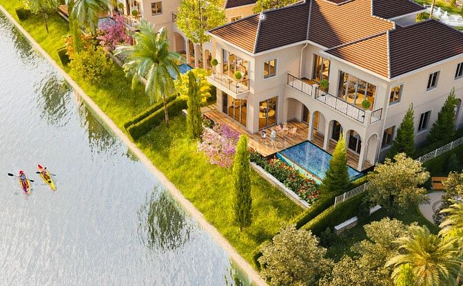 Biệt thự Châu Âu Park Village 500m2 kênh đào view công viên, compound