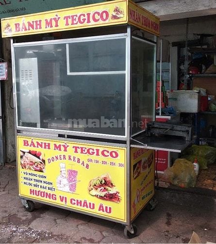 Thanh lý 1 xe bánh mì Kebab 1,2m Giảm 50% bao ship Hà Nội