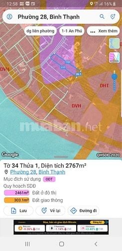 Bán Lô Đất làm biệt thự nhà vườn tại bán đảo Bình Quới Thanh Đa . BT