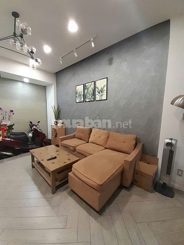 Bán lại ghế sofa góc chữ L, Chất liệu: Nỉ nhung, màu nâu, còn mới đẹp