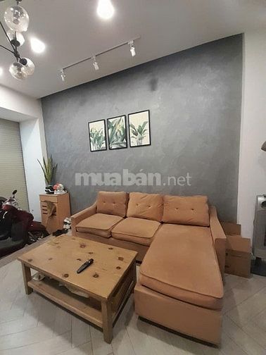 Bán lại ghế sofa góc chữ L, Chất liệu: Nỉ nhung, màu nâu, còn mới đẹp