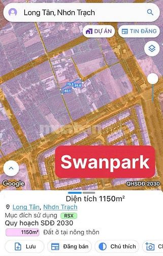 Bán Đất Long Tân 1.150m² Giáp Swanpark - 7,5 Tỷ 