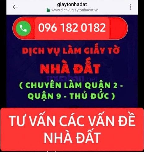 CHUYÊN LÀM GIẤY TỜ NHÀ ĐẤT TP THỦ ĐỨC QUẬN 2, QUẬN 9, THỦ ĐỨC