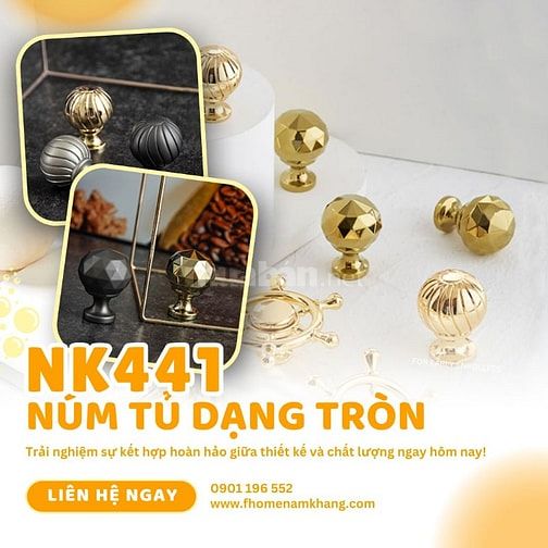 Núm tủ cao cấp thiết kế dạng tròn hiện đại và nhỏ gọn NK441 