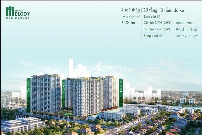 Quỹ căn giá tốt tại Hà Nội Melody Residences giá chỉ từ 59tr/m2