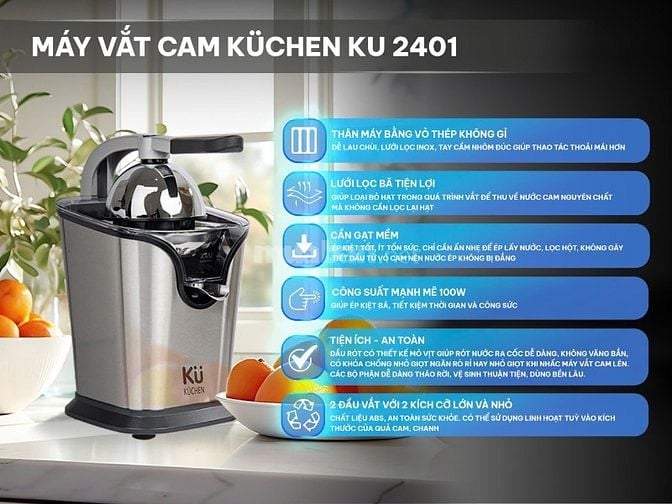 Máy vắt cam Kuchen KU 2401 - Tiêu chuẩn Châu Âu