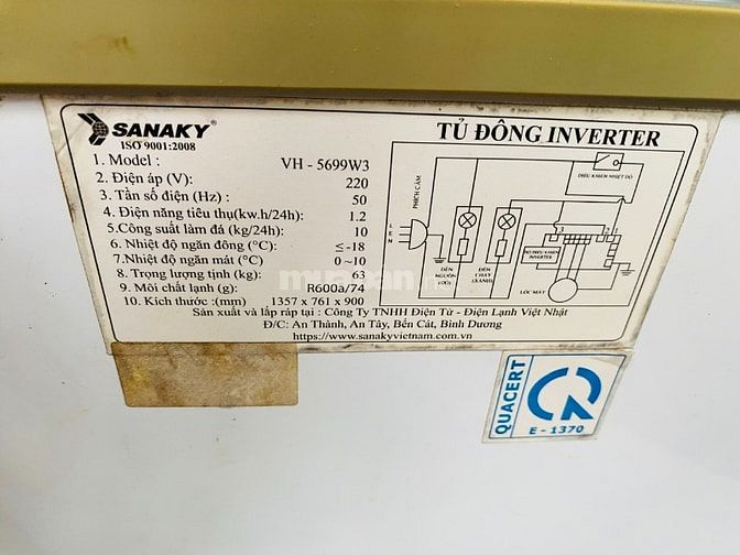 cần bán tủ đông cũ sanaky đã sử dụng 