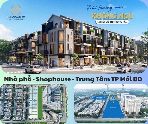 Nhà phố thương mại Uni Complex 2 măt tiền đường