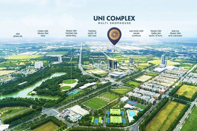 Nhà phố thương mại Uni Complex 2 măt tiền đường