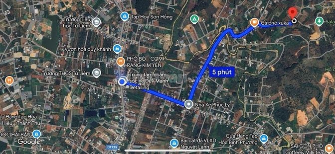 Đất nghỉ dưỡng thị trấn Nam Ban view đồi thông cách ĐT 725 1km