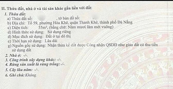 Bán đất đẹp kiệt Trần Xuân Lê, phường Hoà Khê, Thanh Khê, Đà Nẵng