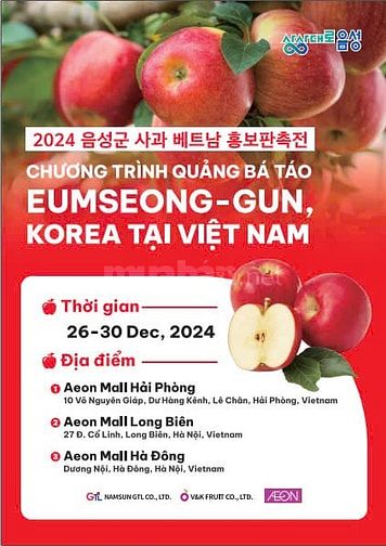 CHƯƠNG TRÌNH QUẢNG BÁ TÁO EUMSEONG - GUN KOREA TẠI VIỆT NAM